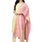 Ahalyaa Pastel Lemon & Pink Kurta Set For Women | Swadesiicart