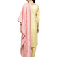Ahalyaa Pastel Lemon & Pink Kurta Set For Women | Swadesiicart