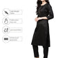 Ahalyaa Black With Bright Pink Kurta Set | Swadesiicart