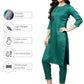 Indian Clothing Ahalyaa Green Solid Kurta with Trousers & Dupatta | Swadesiicart