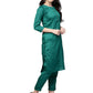 Indian Clothing Ahalyaa Green Solid Kurta with Trousers & Dupatta | Swadesiicart