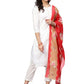 Ahalyaa White Straight Cotton Kurta Set | Swadesiicart