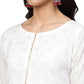 Ahalyaa White Straight Cotton Kurta Set | Swadesiicart