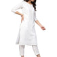 Ahalyaa White Straight Cotton Kurta Set | Swadesiicart
