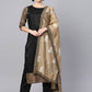 Ahalyaa Black Solid Kurta with Trousers & Dupatta | Swadesiicart