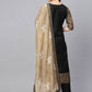 Ahalyaa Black Solid Kurta with Trousers & Dupatta | Swadesiicart