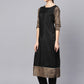 Ahalyaa Black Solid Kurta with Trousers & Dupatta | Swadesiicart