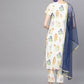 Ahalyaa Women Off white Printed Beautiful Kurta Set | Swadesiicart