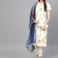 Ahalyaa Women Off white Printed Beautiful Kurta Set | Swadesiicart
