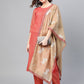 Ahalyaa Women Red & Golden Printed Kurta with Trousers & Dupatta | Swadesiicart