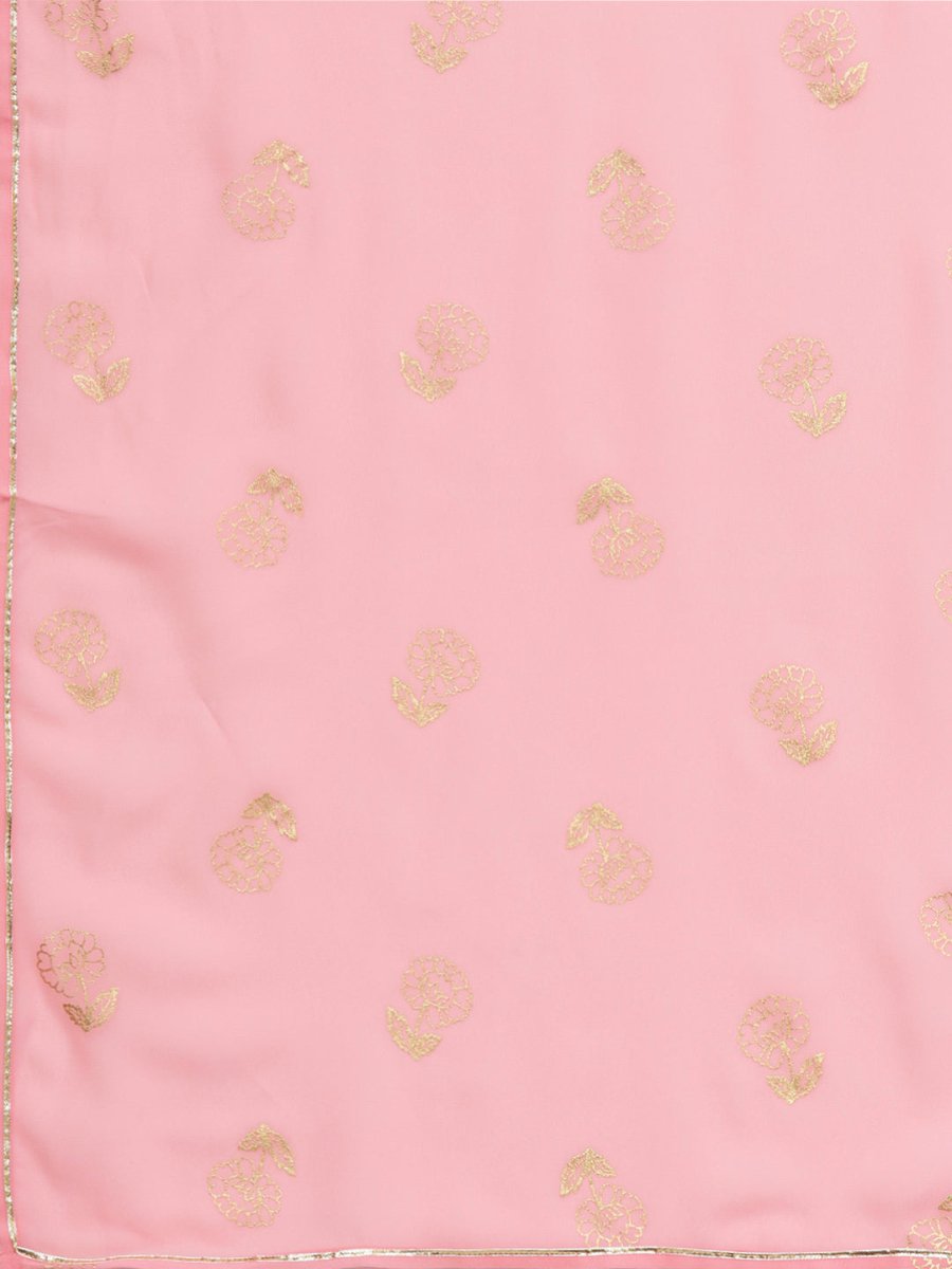 Ahalyaa Women Yellow & Pink Printed Kurta with Palazzos & Dupatta | Swadesiicart