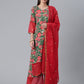 Ahalyaa Women Green Floral Printed Regular Kurta With Palazzos & Dupatta | Swadesiicart