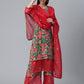 Ahalyaa Women Green Floral Printed Regular Kurta With Palazzos & Dupatta | Swadesiicart