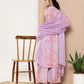 Ahalyaa Women Lavender Floral Printed Gotta Patti Kurta with Palazzos & With Dupatta | Swadesiicart
