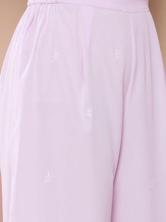 Ahalyaa Women Lavender Gotta Patti Kurta with Palazzos & With Dupatta | Swadesiicart