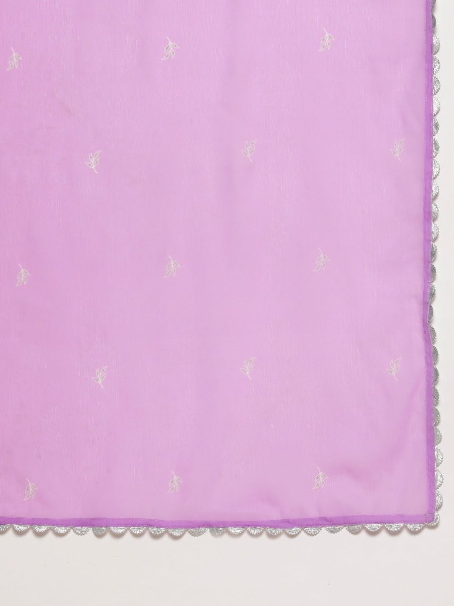 Ahalyaa Women Lavender Gotta Patti Kurta with Palazzos & With Dupatta | Swadesiicart