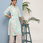 Ahalyaa Women Blue Floral Printed Gotta Patti Kurta with Palazzos & With Dupatta | Swadesiicart