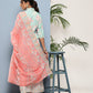 Ahalyaa Women Blue Floral Printed Gotta Patti Kurta with Palazzos & With Dupatta | Swadesiicart