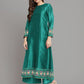 Ahalyaa Women Sea Green Printed Gotta Patti Kurti with Palazzos & Dupatta | Swadesiicart