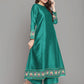 Ahalyaa Women Sea Green Printed Gotta Patti Kurti with Palazzos & Dupatta | Swadesiicart