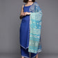 Ahalyaa Regular Pure Cotton Kurta With Palazzos & Dupatta | Swadesiicart