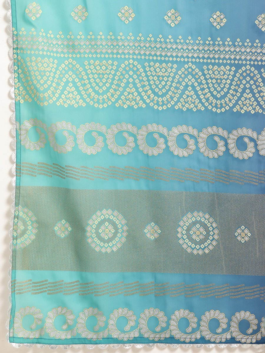 Ahalyaa Regular Pure Cotton Kurta With Palazzos & Dupatta | Swadesiicart