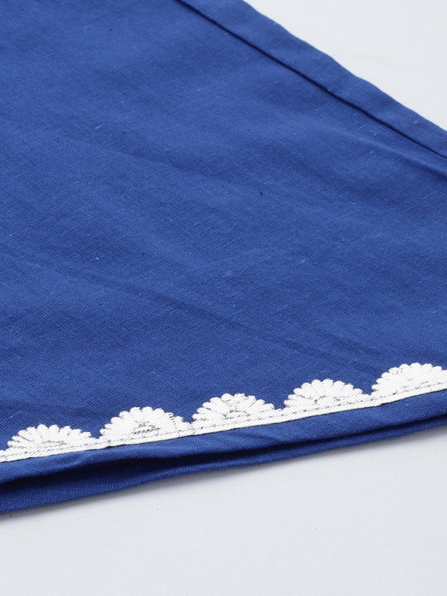 Ahalyaa Regular Pure Cotton Kurta With Palazzos & Dupatta | Swadesiicart