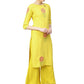 Ahalyaa Yellow Viscose Rayon Straight Kurta Set | Swadesiicart