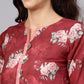 Ahalyaa Women Maroon Printed Kurta with Palazzo & Dupatta | Swadesiicart