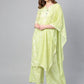 Ahalyaa Women Green & White Printed Kurta with Palazzos & Dupatta | Swadesiicart