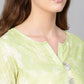 Ahalyaa Women Green & White Printed Kurta with Palazzos & Dupatta | Swadesiicart