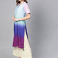 Ahalyaa Women Blue & Off-White Dyed Kurta with Palazzos & Dupatta | Swadesiicart