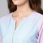 Ahalyaa Women Blue & Off-White Dyed Kurta with Palazzos & Dupatta | Swadesiicart