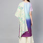 Ahalyaa Women Blue & Off-White Dyed Kurta with Palazzos & Dupatta | Swadesiicart