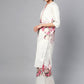 Ahalyaa Women Off-White & Pink Printed Kurta with Palazzos & Dupatta | Swadesiicart