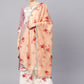 Ahalyaa Women Mauve & Cream-Coloured Printed Kurta with Palazzos & Dupatta | Swadesiicart
