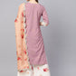 Ahalyaa Women Mauve & Cream-Coloured Printed Kurta with Palazzos & Dupatta | Swadesiicart