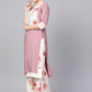Ahalyaa Women Mauve & Cream-Coloured Printed Kurta with Palazzos & Dupatta | Swadesiicart
