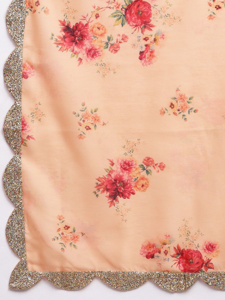 Ahalyaa Women Mauve & Cream-Coloured Printed Kurta with Palazzos & Dupatta | Swadesiicart