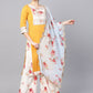 Ahalyaa Mustard Yellow & Cream-Coloured Printed Kurta with Palazzos & Dupatta | Swadesiicart