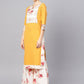 Ahalyaa Mustard Yellow & Cream-Coloured Printed Kurta with Palazzos & Dupatta | Swadesiicart