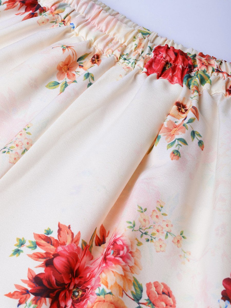 Ahalyaa Mustard Yellow & Cream-Coloured Printed Kurta with Palazzos & Dupatta | Swadesiicart