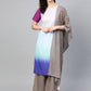Ahalyaa Women Blue & Charcoal Grey Printed Kurta with Palazzos & Dupatta | Swadesiicart