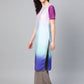 Ahalyaa Women Blue & Charcoal Grey Printed Kurta with Palazzos & Dupatta | Swadesiicart