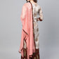 Ahalyaa Grey & Coffee Brown Printed Kurta with Palazzo & Dupatta | Swadesiicart