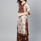 Ahalyaa Grey & Coffee Brown Printed Kurta with Palazzo & Dupatta | Swadesiicart