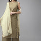 Ahalyaa Women Gold Beige Kurta Set | Swadesiicart