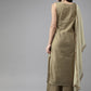 Ahalyaa Women Gold Beige Kurta Set | Swadesiicart