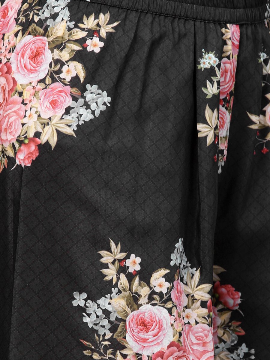 Ahalyaa Beautiful Black Printed Kurta Set For Women's | Swadesiicart
