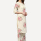 Ahalyaa Women Cream-Coloured & Pink Printed Kurta with Palazzos & Dupatta | Swadesiicart